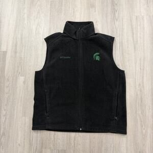 Columbia Michigan State Spartans Fleece Vest Men's Extra Large XL Black MSU
